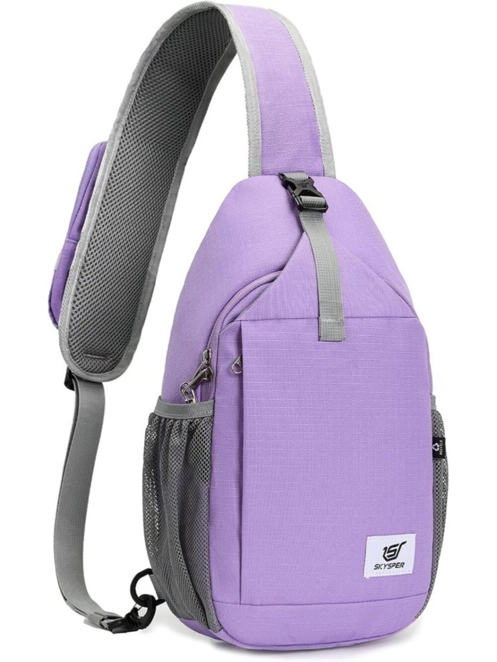 Men's Purple Sling Bag Anti-Theft RFID Crossbody Travel Backpack Shoulder Hiking